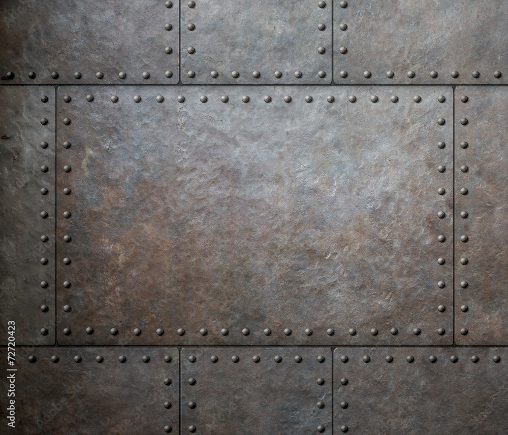 metal texture with rivets as steam punk background or texture