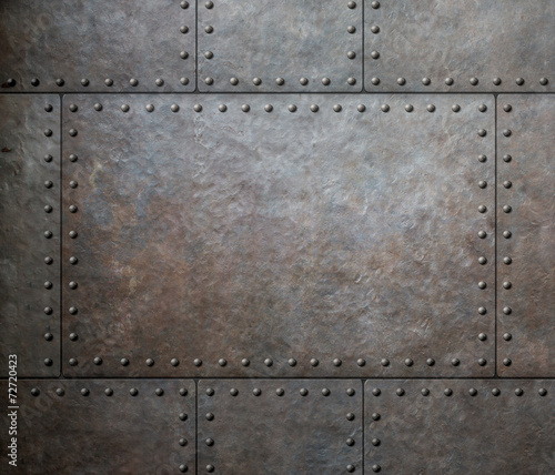 metal texture with rivets as steam punk background or texture