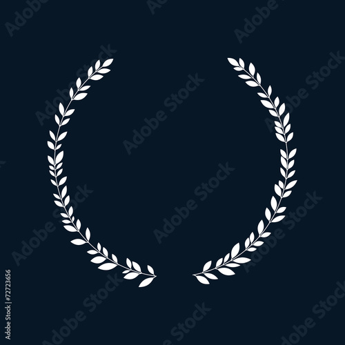 Laurel wreath, silhouette, various leaves, vector
