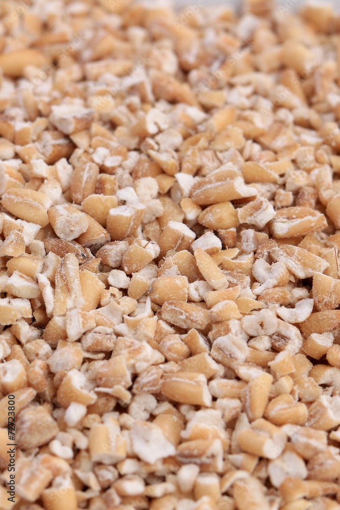 Extreme close-up of steel cut oats Extreme close-up of steel cut oats