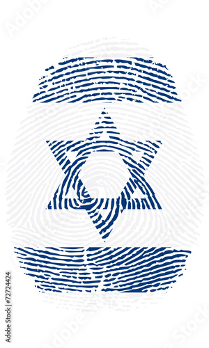 Israel fingerprint passport flag