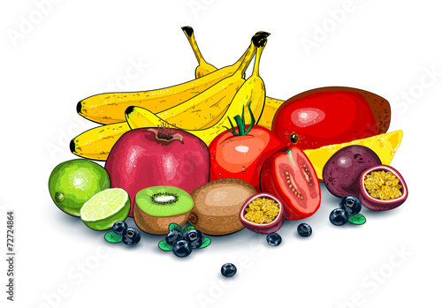 Lots of fruits together