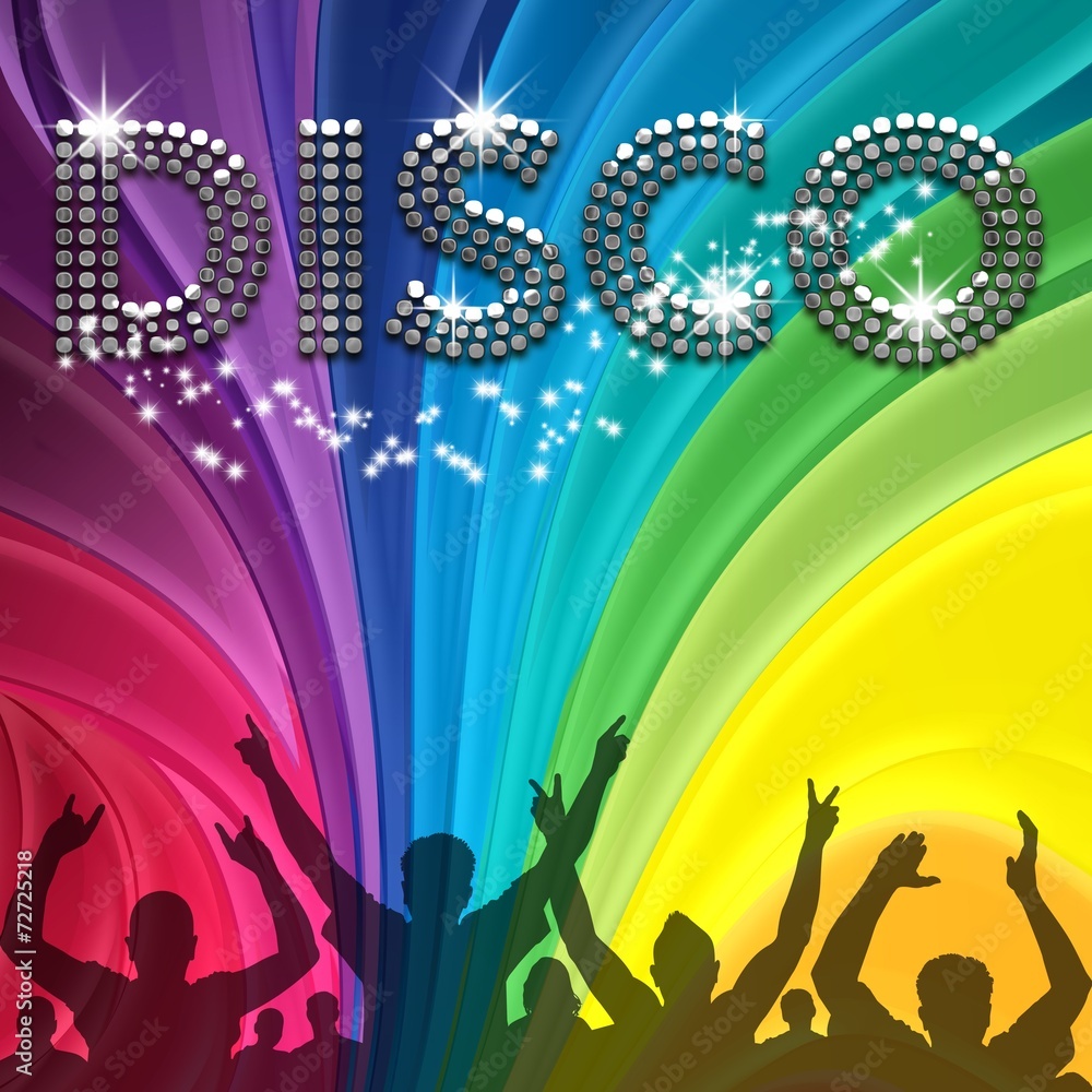Fototapeta premium Disco poster rainbow