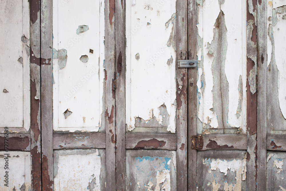 old white wood door weathered background