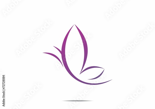 abstract purple butterfly,flower, logo
