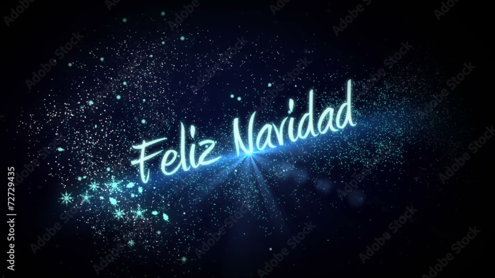 Blue light forming christmas greeting