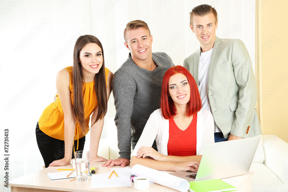 Group of people having meeting in office Group of people having meeting in office