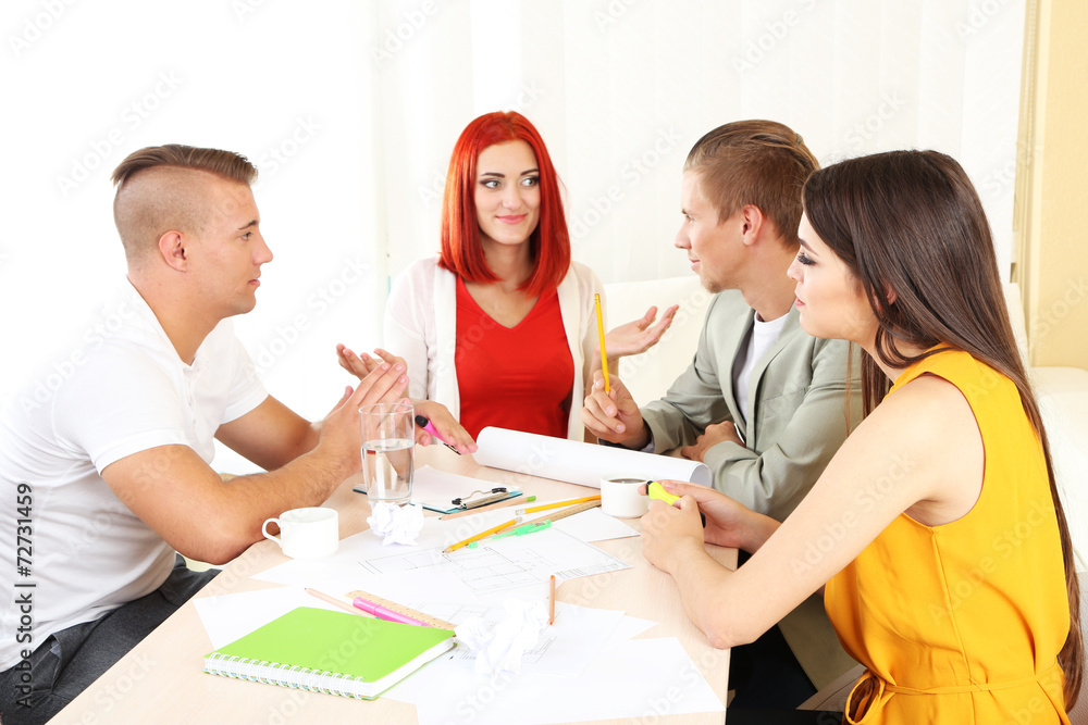 Fototapeta premium Group of people having meeting in office