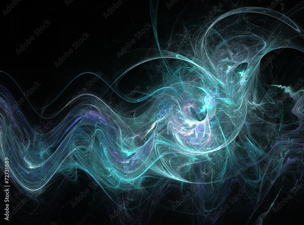 Light blue and green abstract fractal effect light background