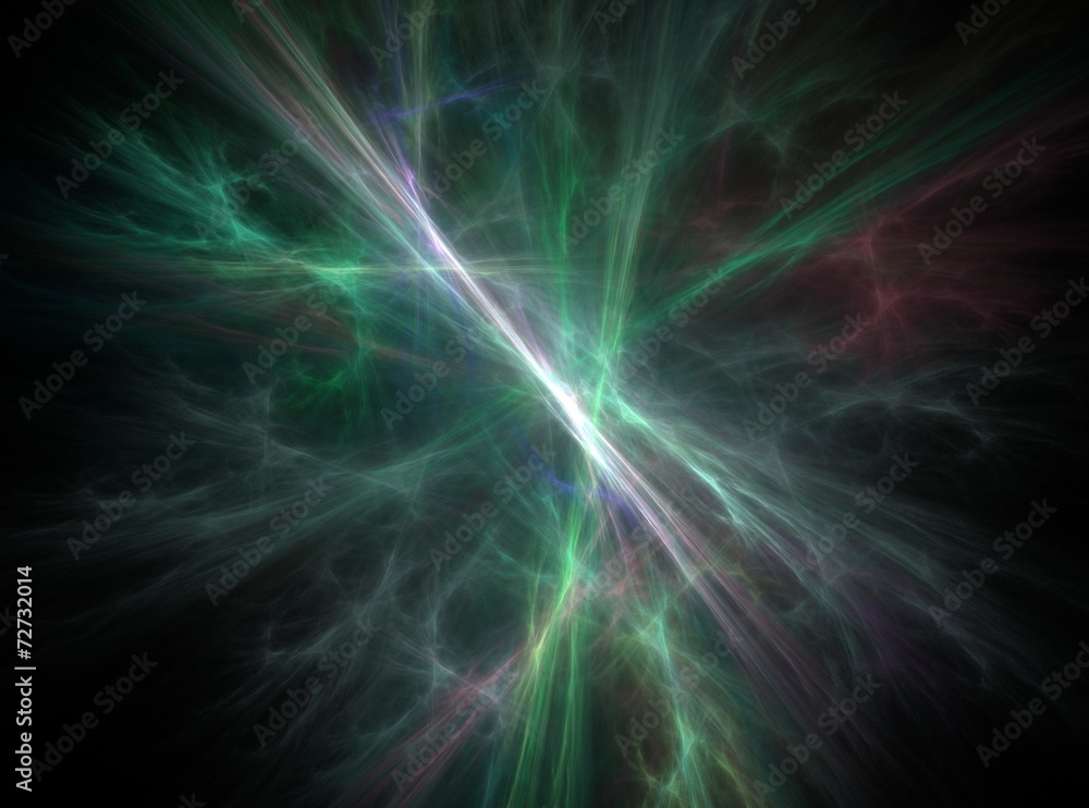 Fototapeta premium Green nebula abstract fractal effect light background