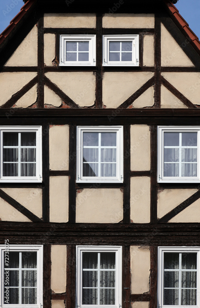 Half-timbered old house in Gemunden, Germany