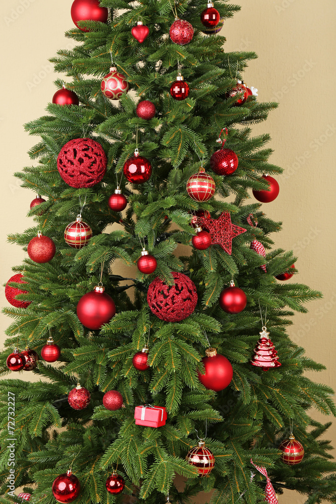 Decorated Christmas tree closeup Decorated Christmas tree closeup