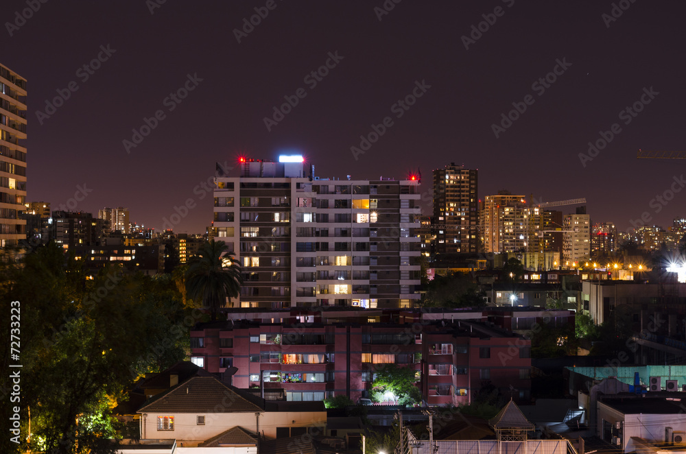 Fototapeta premium nocna panorama Santiago de Chile 4