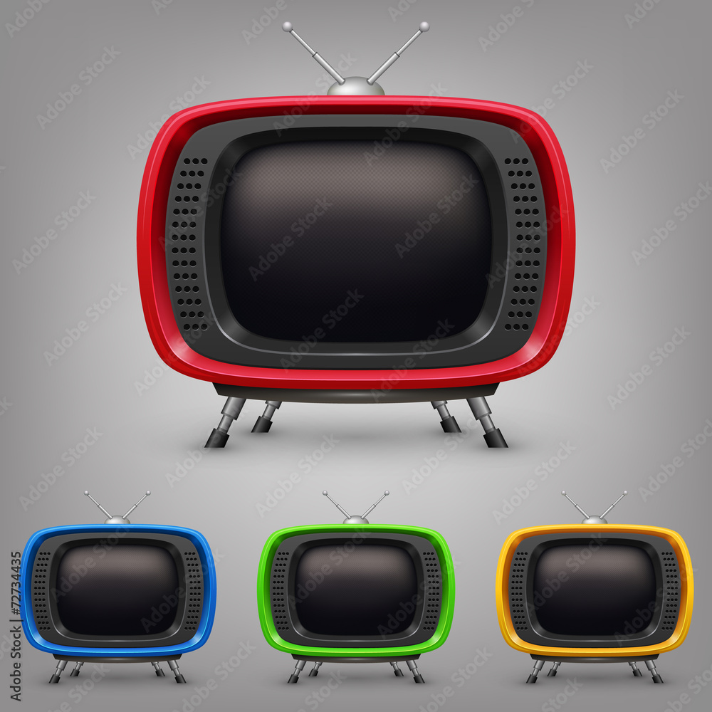 Set retro color tv