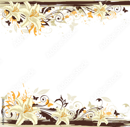 Fototapeta Naklejka Na Ścianę i Meble -  Decorative background with white lily