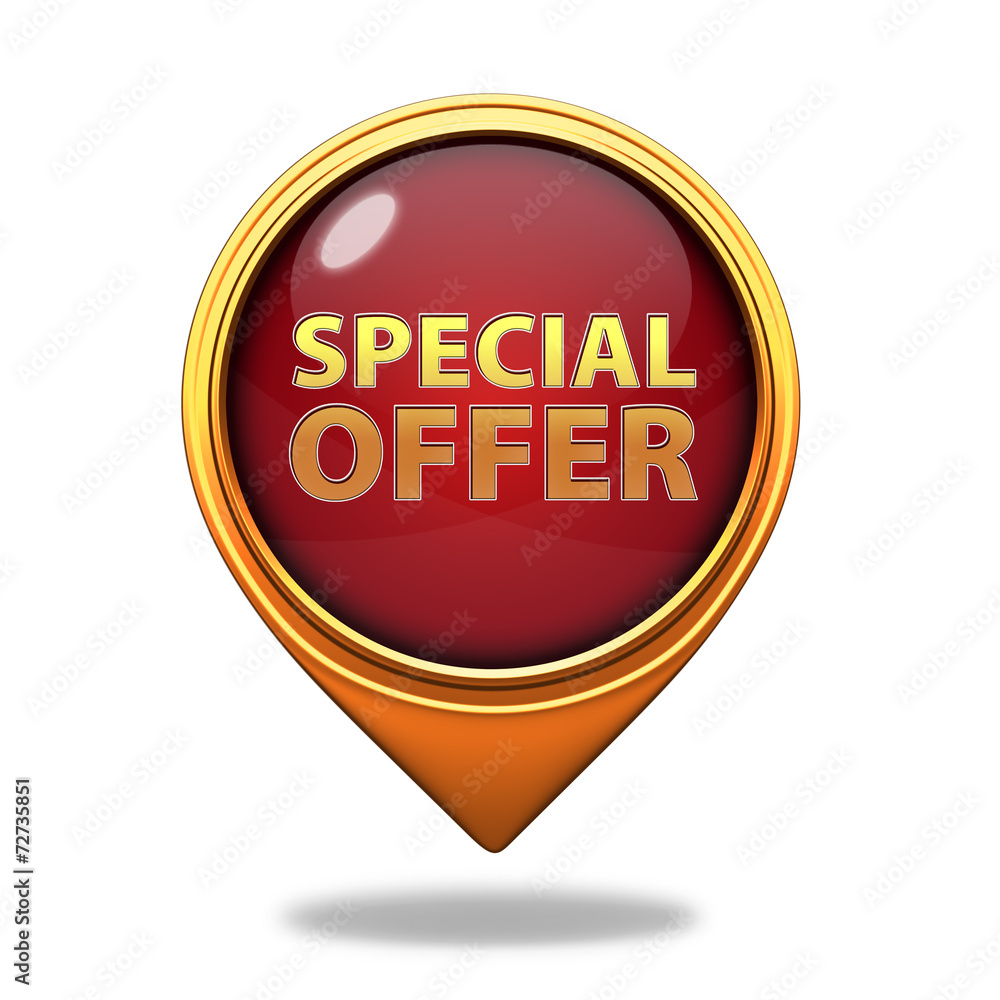 Obraz premium Special offer pointer icon on white background
