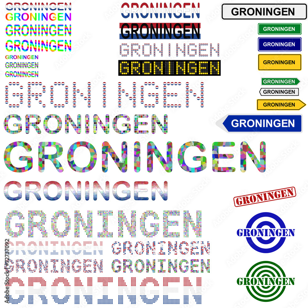 Groningen text design set Groningen text design set