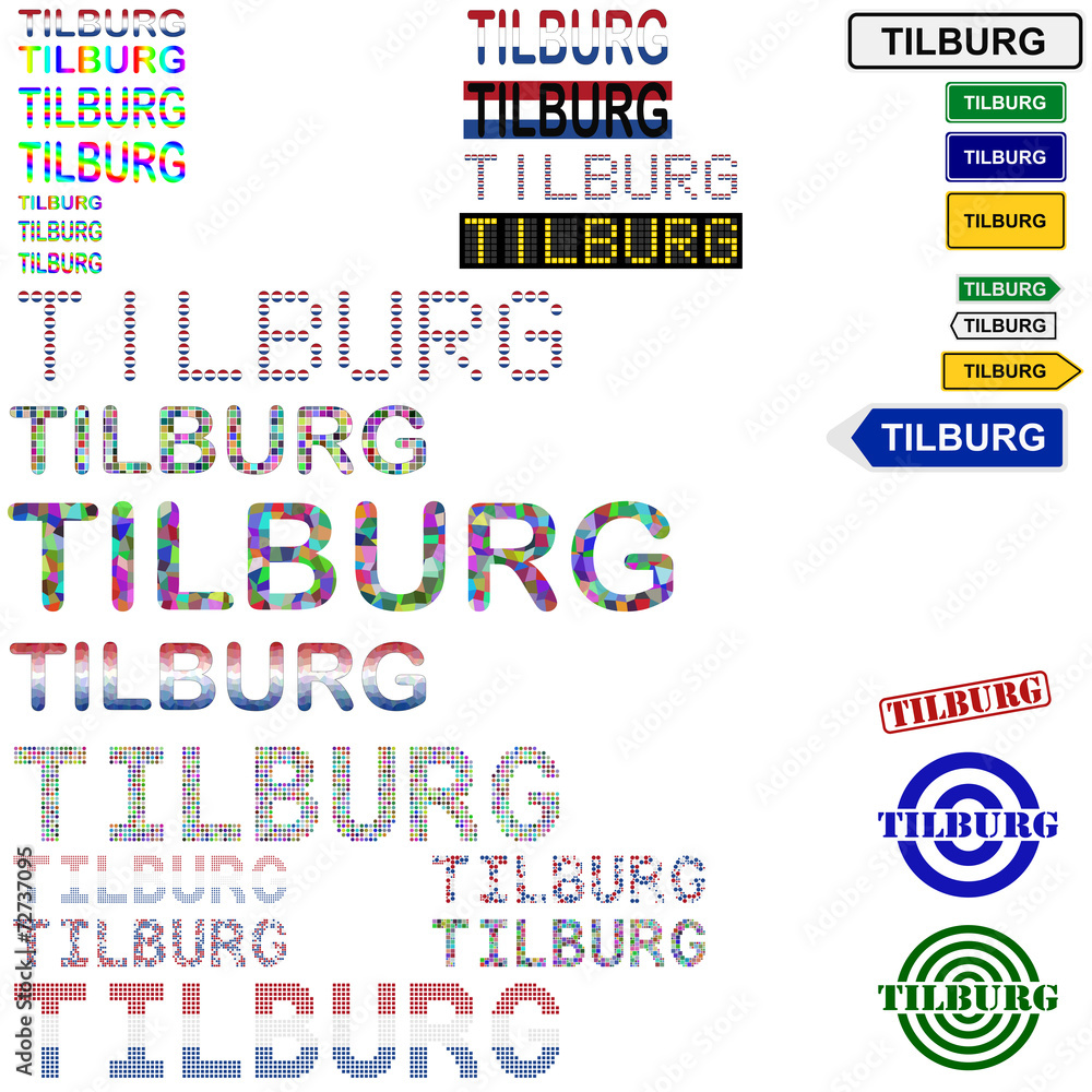 Tilburg text design set Tilburg text design set