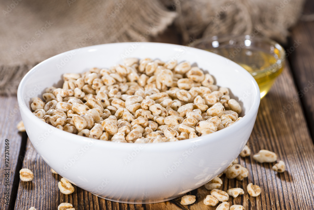 Bowl with puffed wheat Bowl with puffed wheat