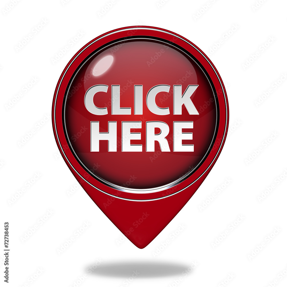 Click here pointer icon on white background Click here pointer icon on white background