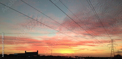 Canvastavla powerline sunset