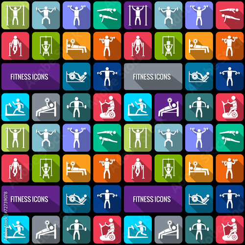Fitness icons set