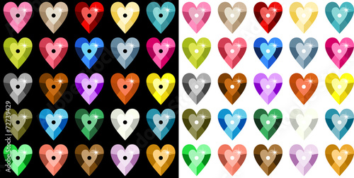 Colored heart sequins