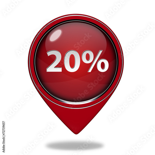Free Download Twenty percent pointer icon on white background - GFXLoad