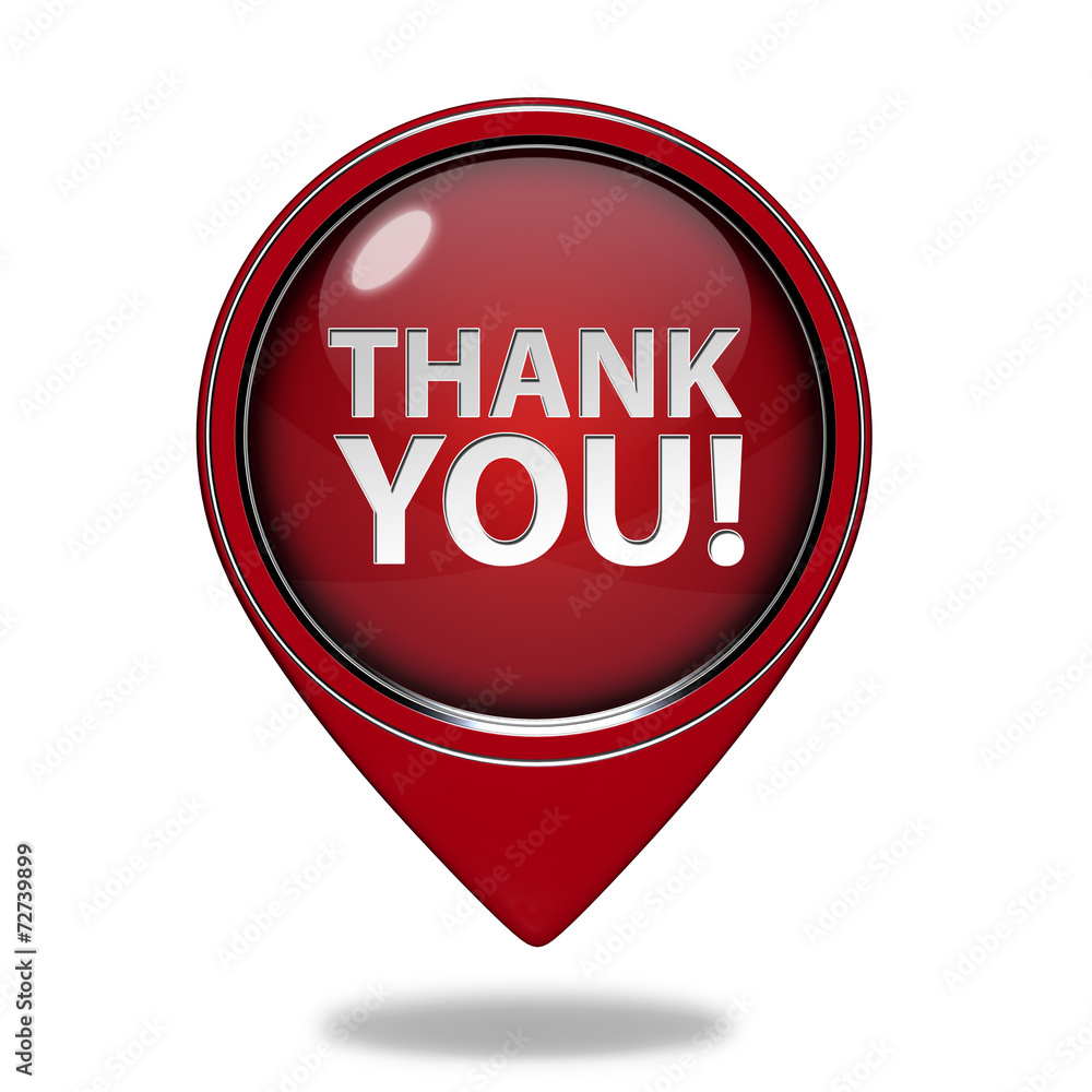 Thank you pointer icon on white background Thank you pointer icon on white background