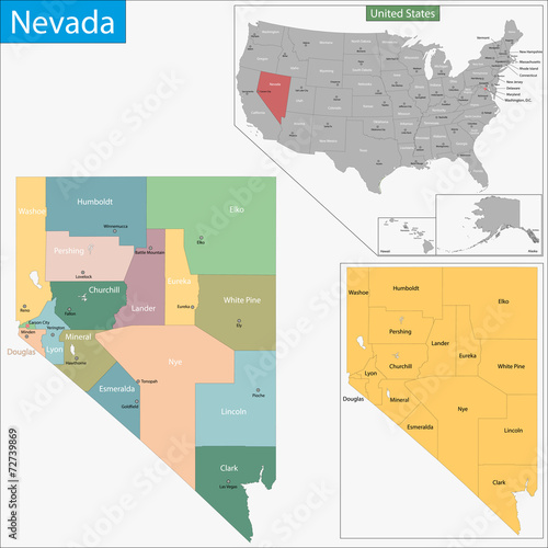 Nevada map photo