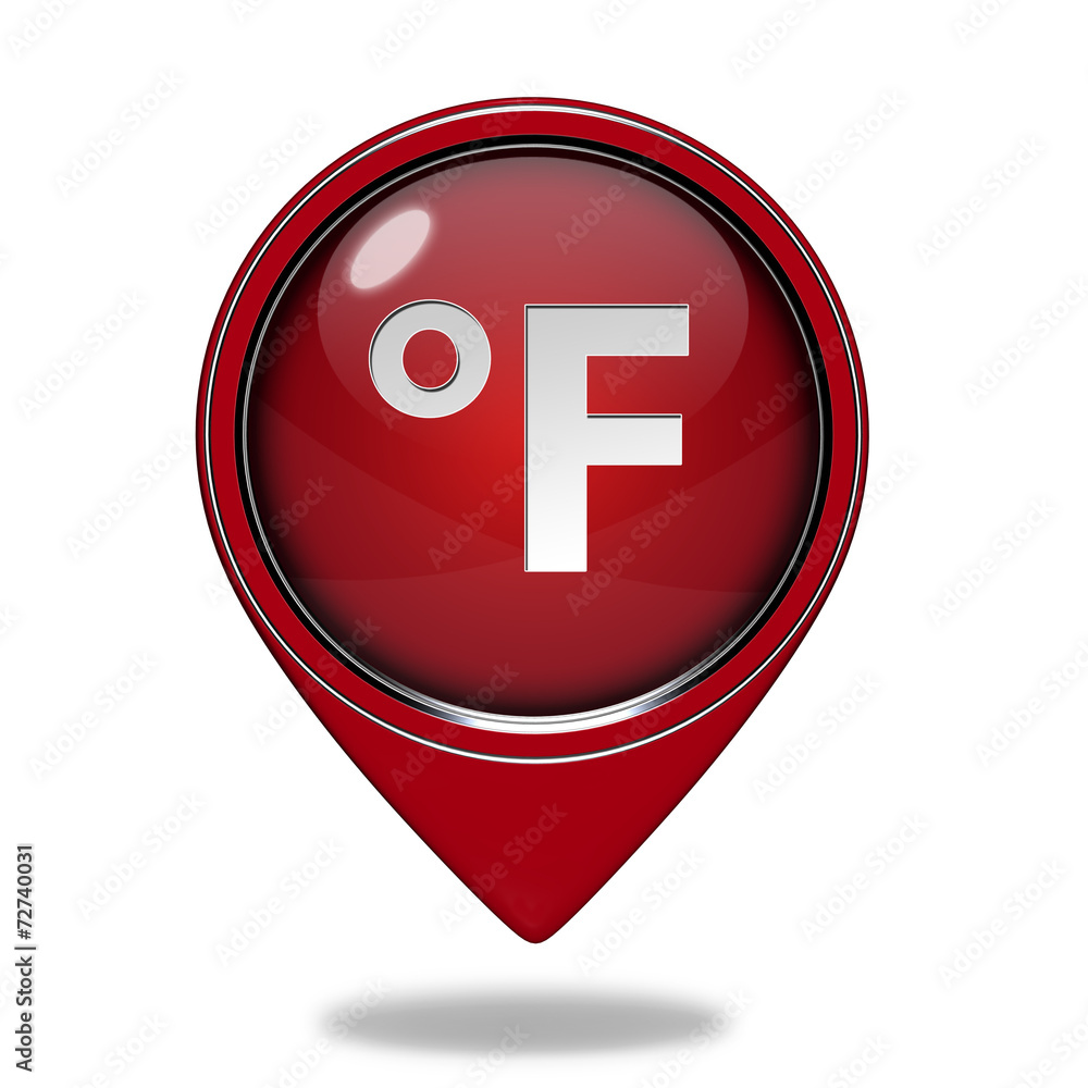 fahrenheit pointer icon on white background fahrenheit pointer icon on white background