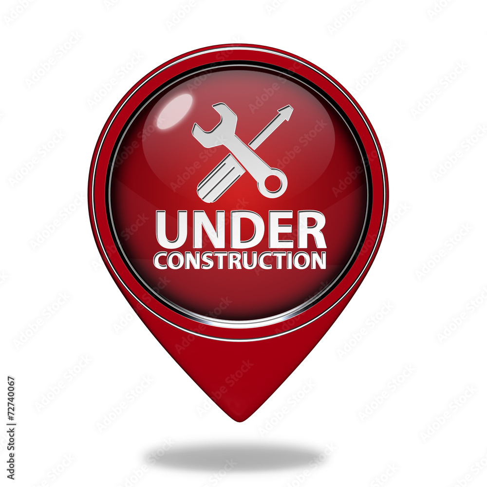 Under construction pointer icon on white background Under construction pointer icon on white background