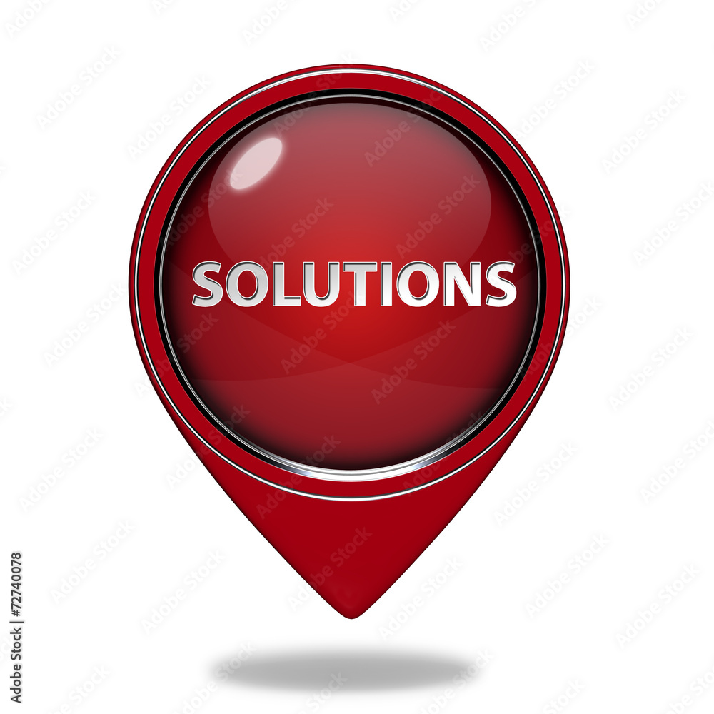Solutions pointer icon on white background