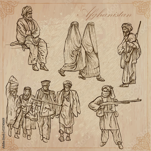 Afghanistan. Hand drawn vector pack no.