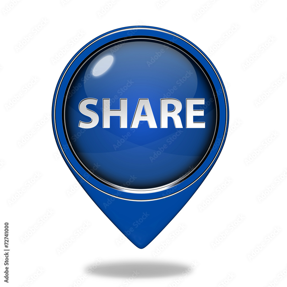 share pointer icon on white background