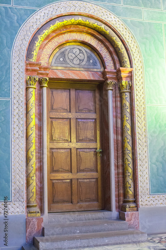 Colorful door in old Bremen, Germany