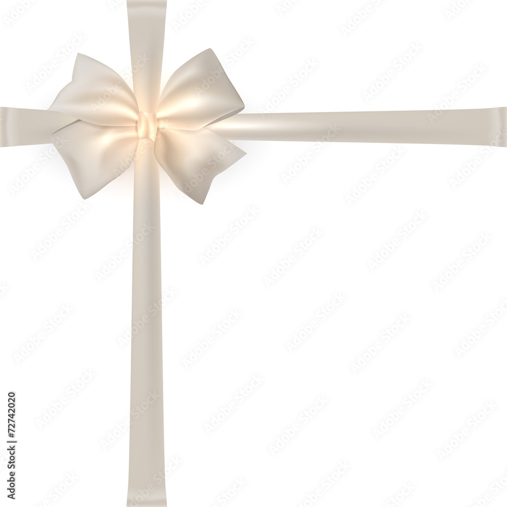 Photorealistic white silk bow with place for text for your Photorealistic white silk bow with place for text for your