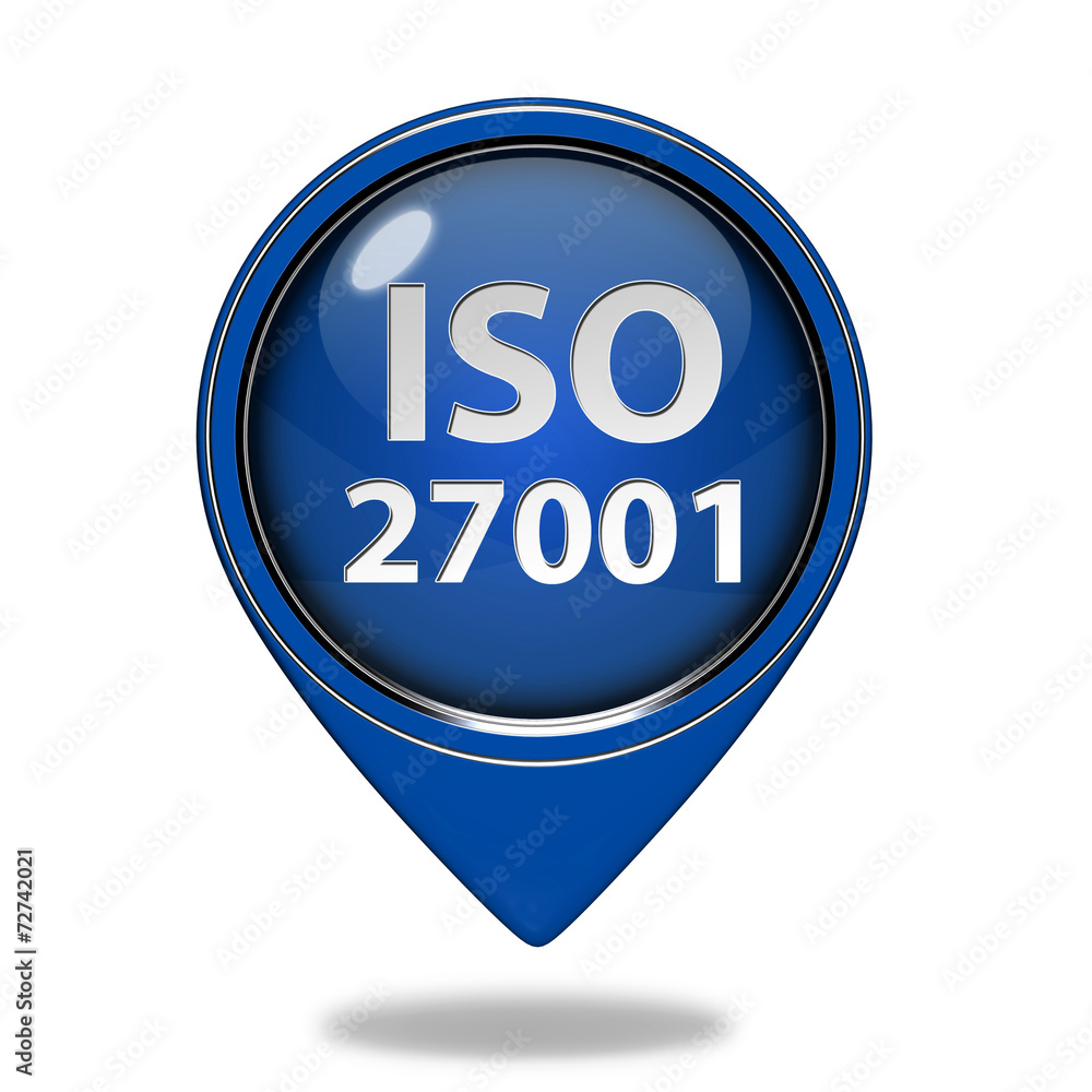 Iso 27001 pointer icon on white background Iso 27001 pointer icon on white background