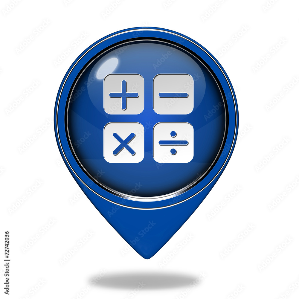 Calculate pointer icon on white background Calculate pointer icon on white background