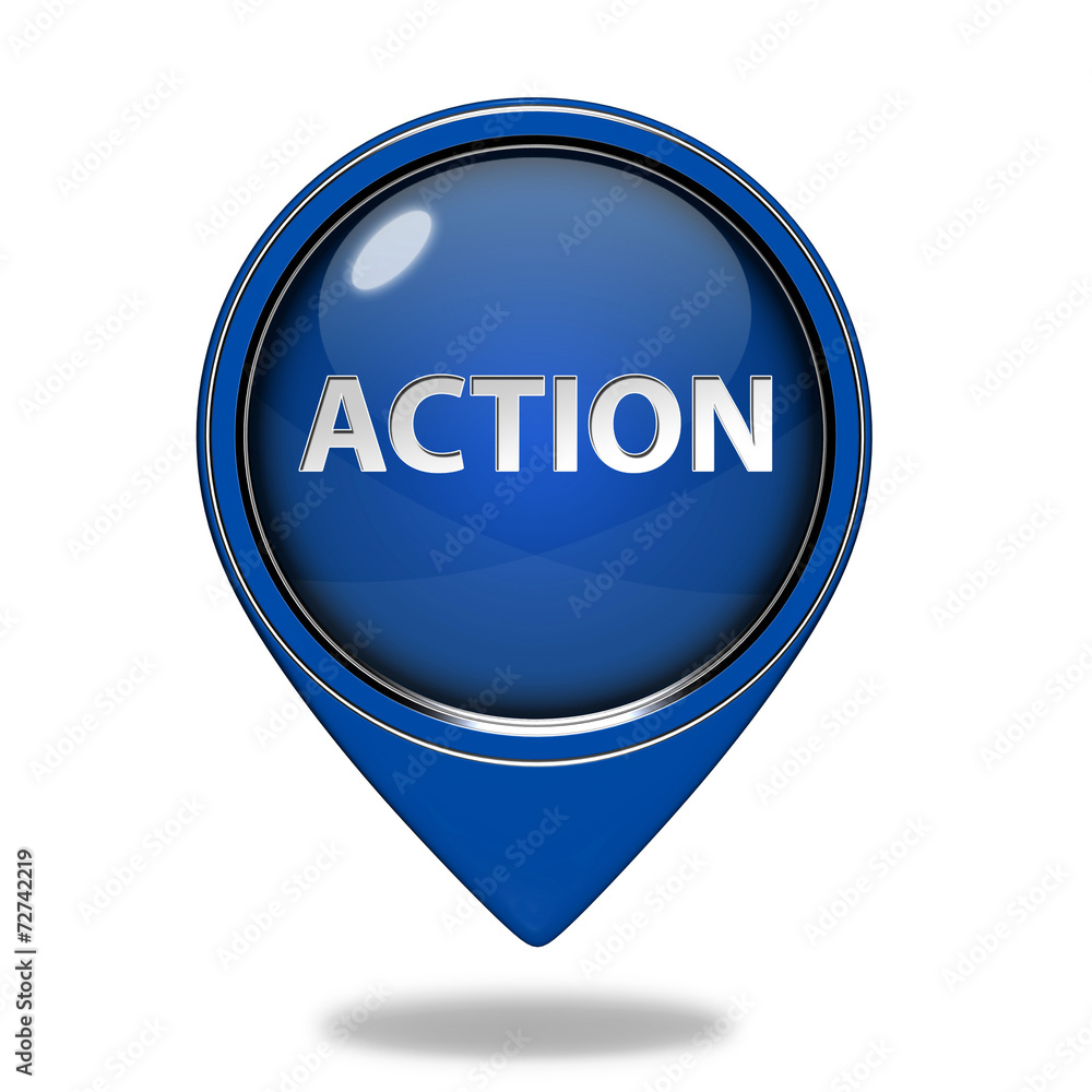 Action pointer icon on white background Action pointer icon on white background