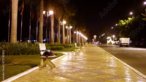 homeless children sleeping on the street