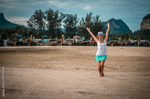 Lady on the beach photo