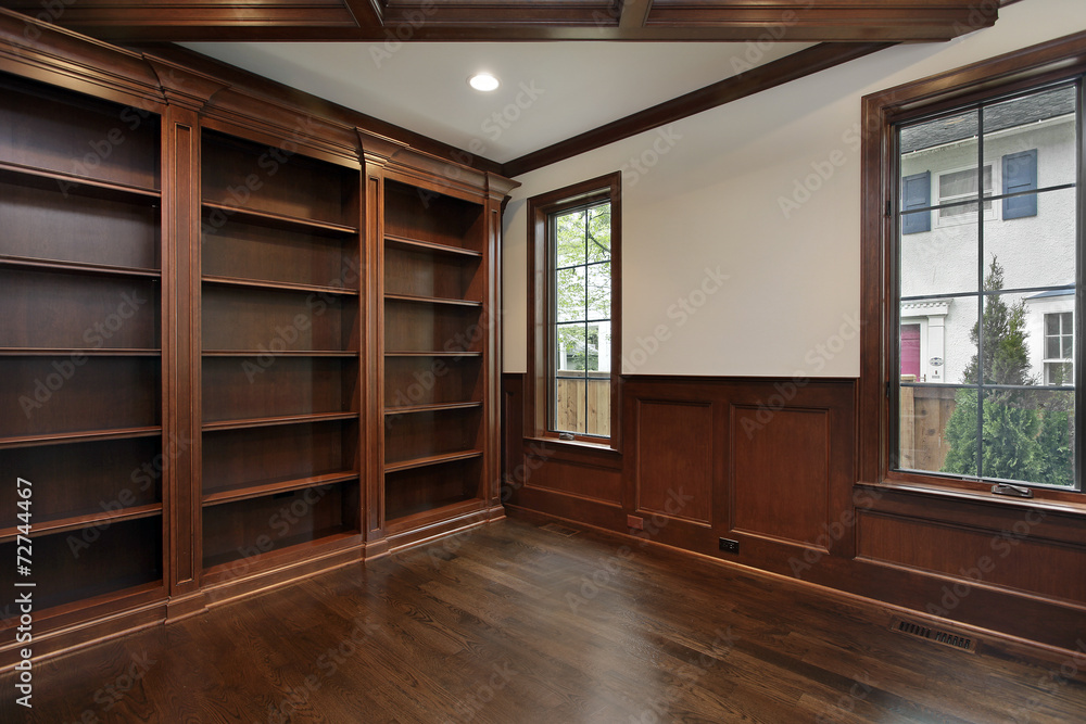 Fototapeta premium Library in new construction home