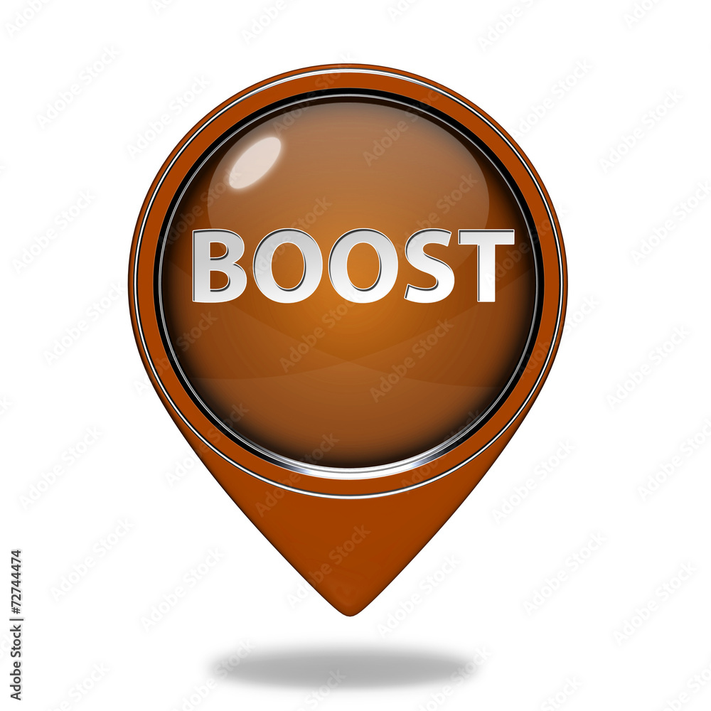 Boost pointer icon on white background Boost pointer icon on white background