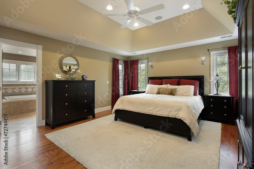 Master bedroom with bath view