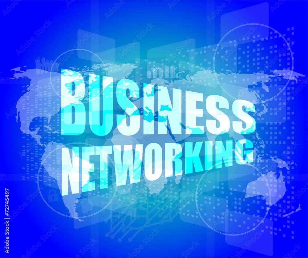 business networking icon on digital screen