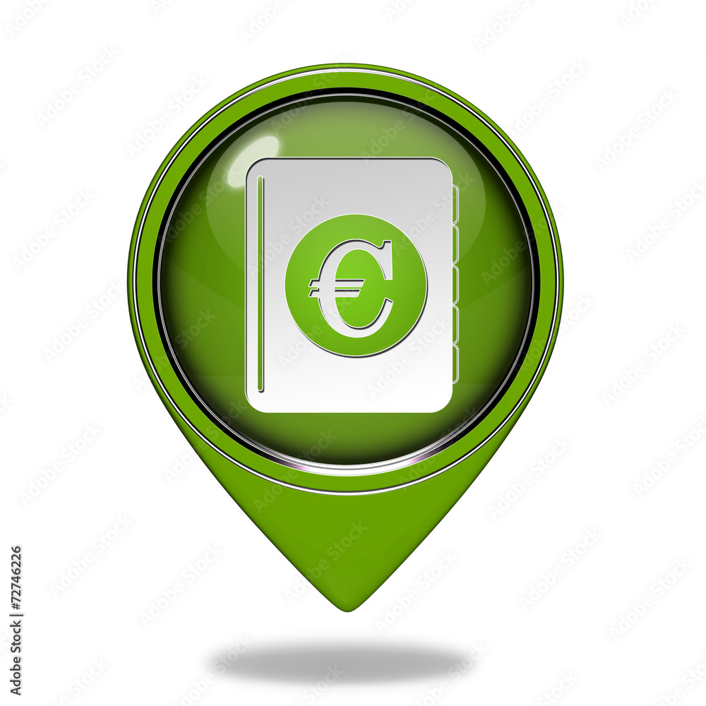 euro money book pointer icon on white background euro money book pointer icon on white background