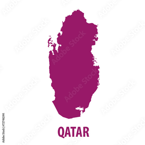 Qatar Map Vector Very Detailed