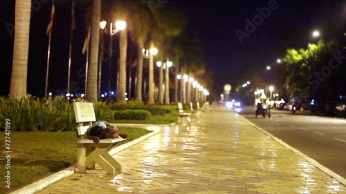 homeless children sleeping on the street photo