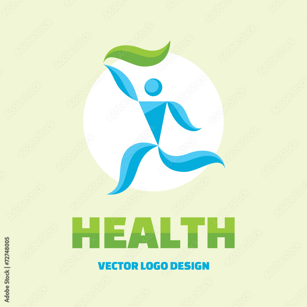 Obraz premium Health - vector logo design. Human character.